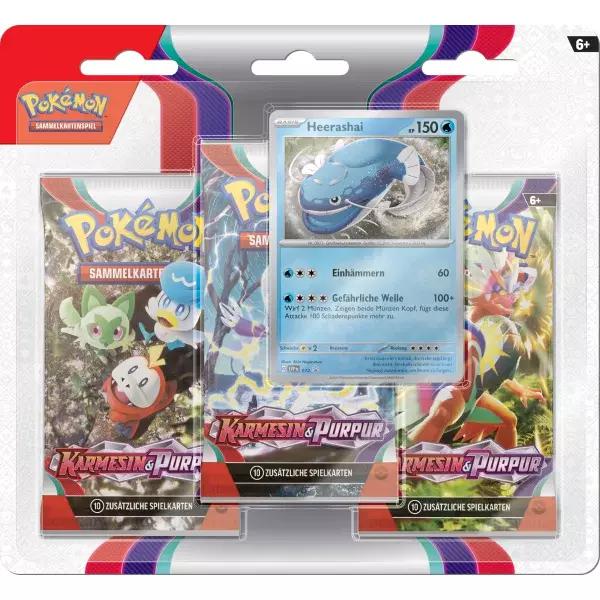 Preview: Pokemon TCG - 3er-Pack-Blister - Arkani/ Herashai - Karmesin & Purpur - DE