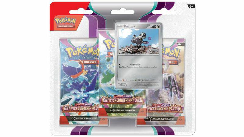 Preview: Pokemon TCG - 3er-Pack-Blister - Forgita/ Knattox - Karmesin & Purpur - Entwicklungen in Paldea - DE