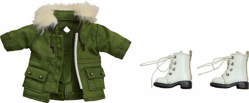 Preview: Warme Kleidung: Stiefel & Mod Coat - Khaki - Nendoroid Doll Outfit Set - Good Smile Company