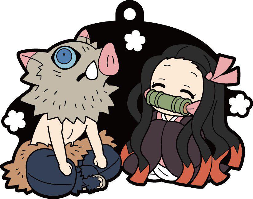 Preview: Inosuke Hashibira & Nezuko Kamado - Kimetsu no Yaiba - Buddy Collection Vol. 2 Gummi-Anhänger