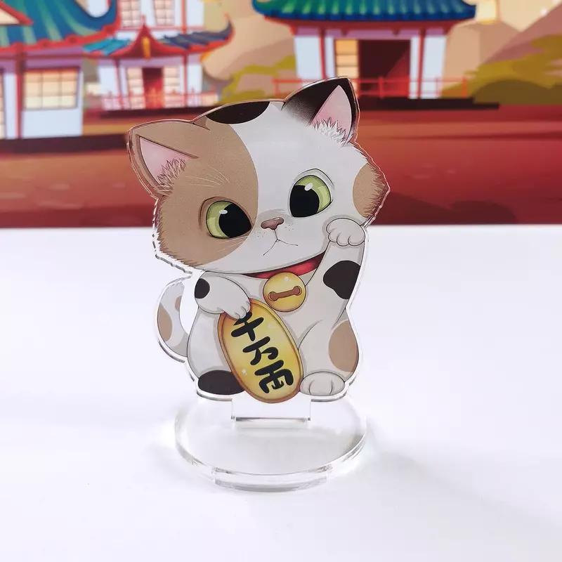 Preview: kawaii Maneki Neko dreifarbig - Glückskatze - Acrylaufsteller - Hideko Merchandise