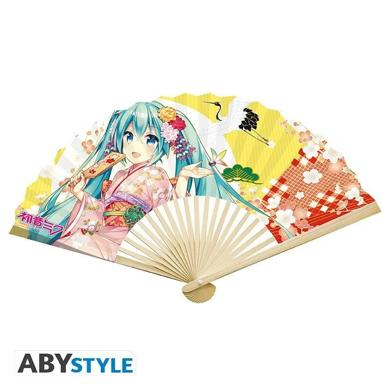 Preview: Hatsune Miku Fächer - "Hatsune Miku & Twins Kimono" - Abystyle