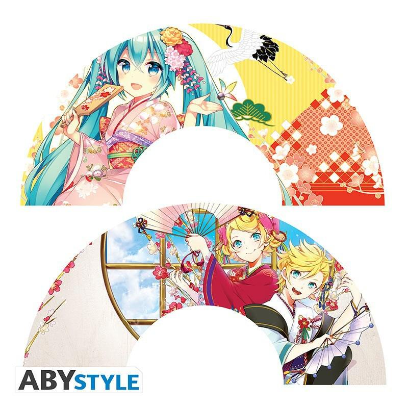 Preview: Hatsune Miku Fächer - "Hatsune Miku & Twins Kimono" - Abystyle