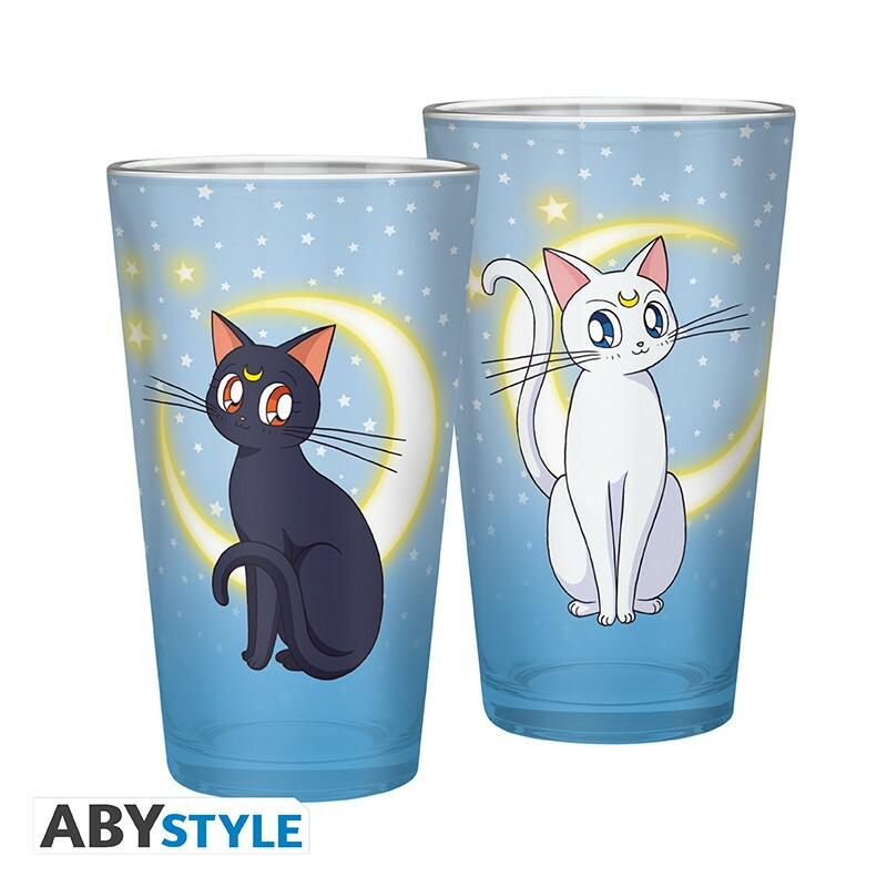 Preview: Sailor Moon - Großes 400 ml Glas - Luna und Artemis - AbyStyle