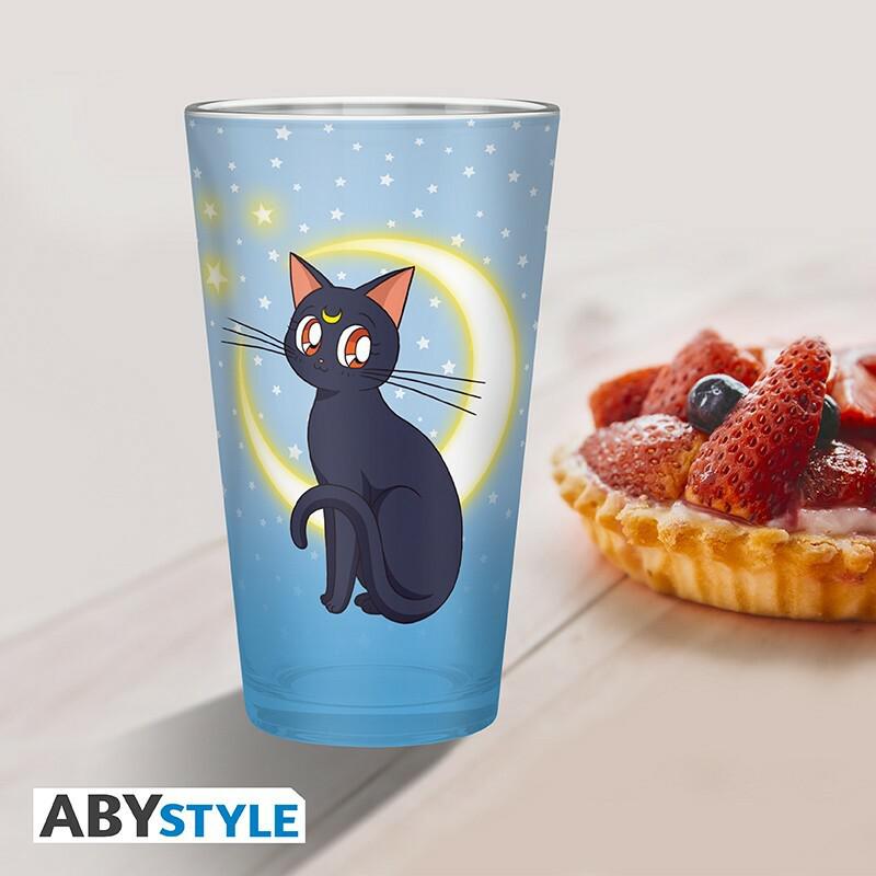 Preview: Sailor Moon - Großes 400 ml Glas - Luna und Artemis - AbyStyle