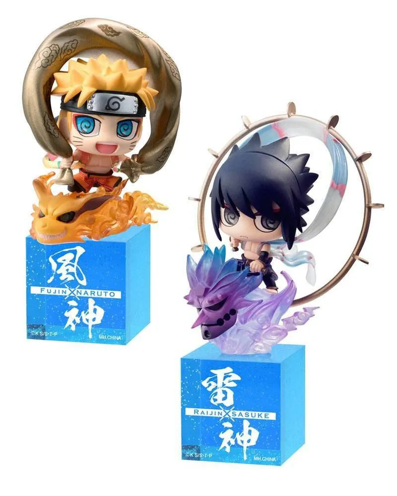 Preview: Naruto Uzumaki und Sasuke Uchiha - Fujin und Raijin Petit Chara Land Doppelpack - Megahouse