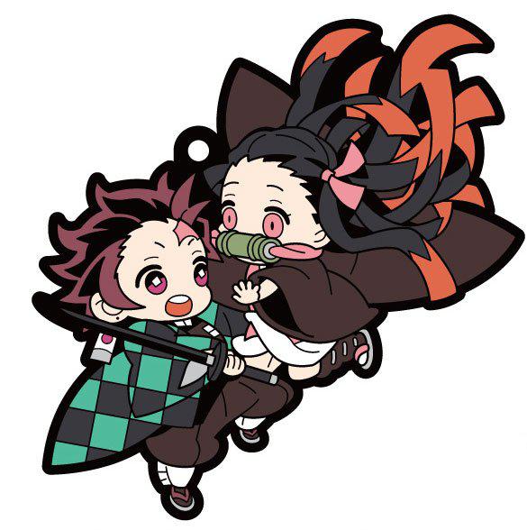 Preview: Nezuko Kamado und Tanjiro Kamado Ver. A - Kimetsu no Yaiba - Buddy Collection Gummi-Anhänger - Neuauflage