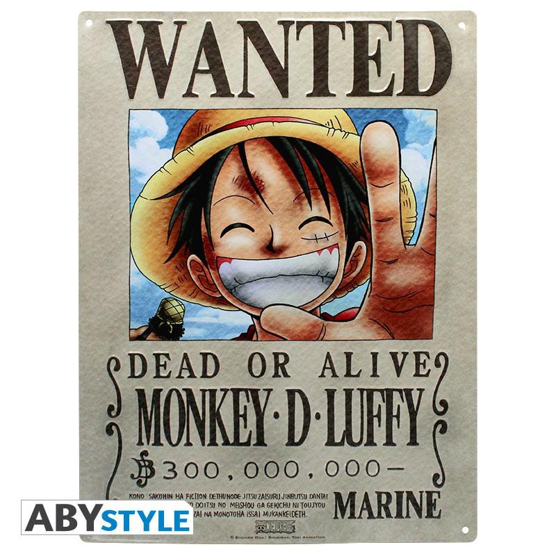 Preview: One Piece - Metallplatte Ruffy Wanted - AbyStyle