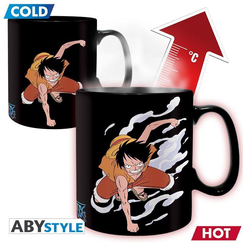 Preview: One Piece Tasse - Thermotasse - Zaubertasse - Farbwechseltasse - Ruffy und Ace