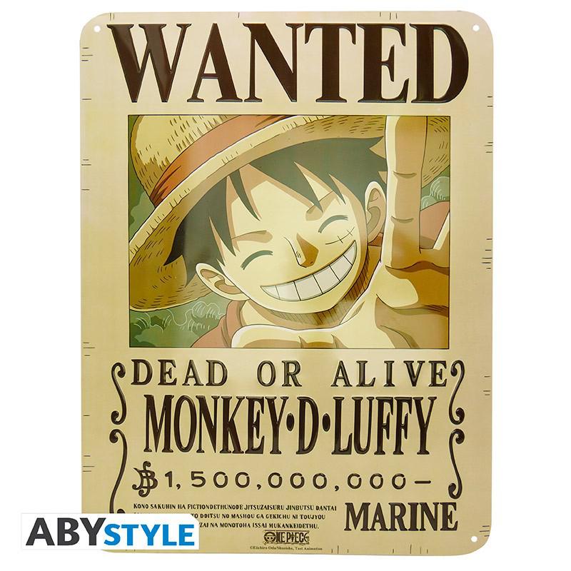 Preview: One Piece - Metallplatte ""Luffy Wanted New World" (28x38) - AbyStyle