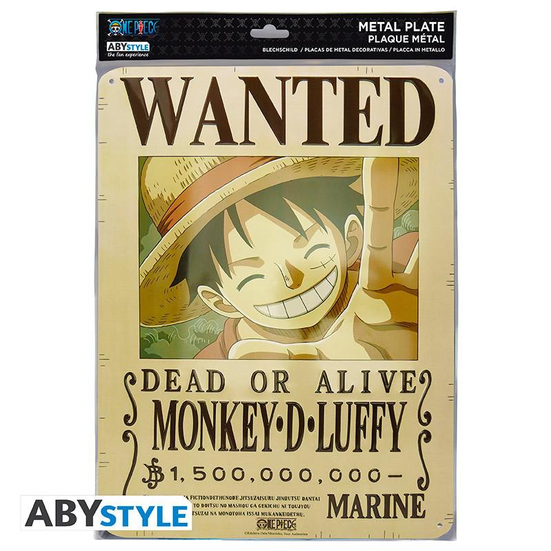 Preview: One Piece - Metallplatte ""Luffy Wanted New World" (28x38) - AbyStyle