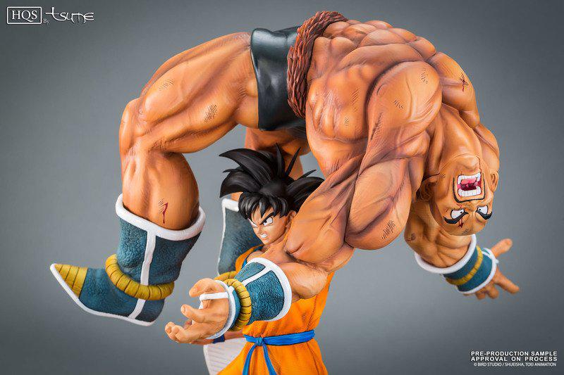 Preview: The Quiet Wrath of Son Goku (Son Goku und Nappa) - Limited HQS Statue - Set mit angepasster Enzan Vitrine