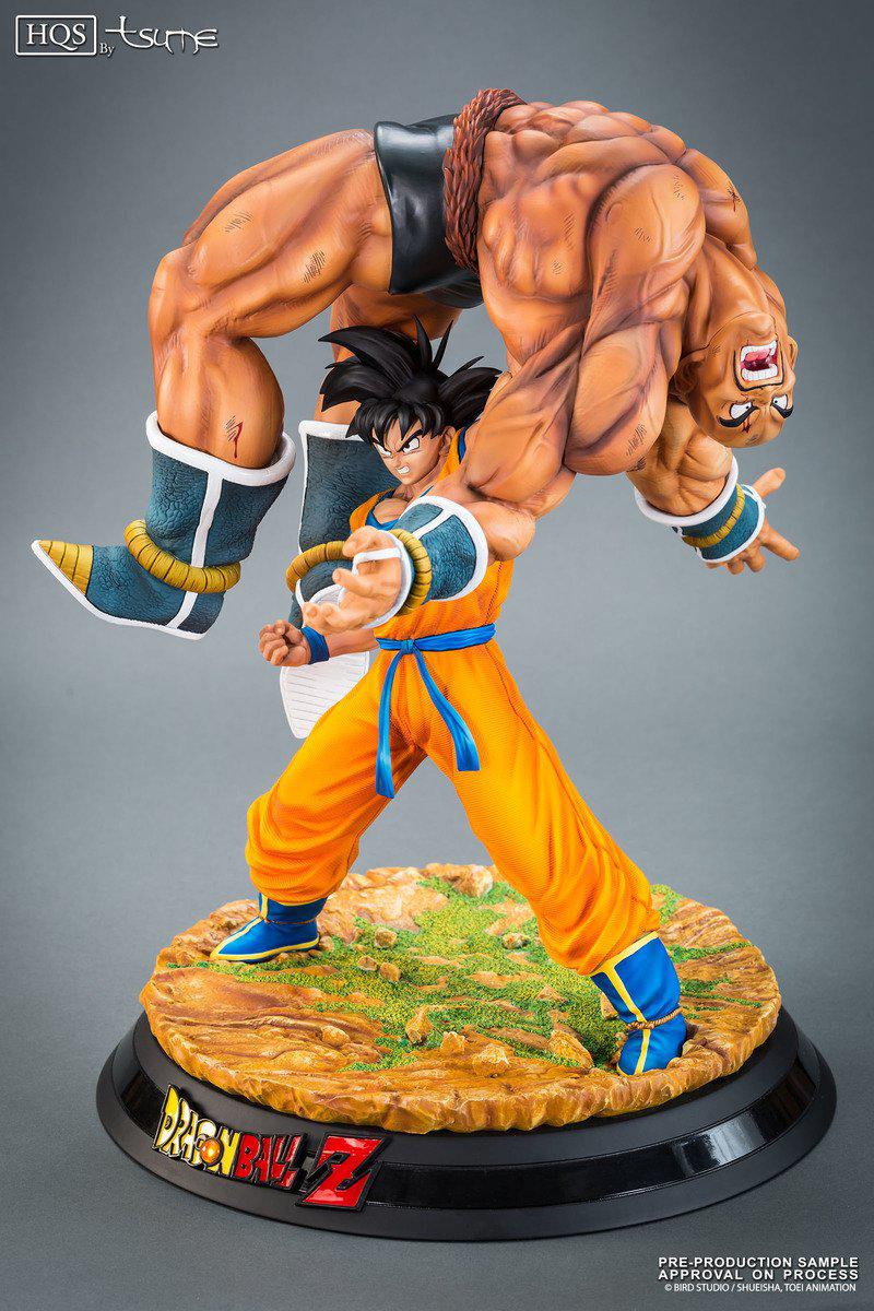 Preview: The Quiet Wrath of Son Goku (Son Goku und Nappa) - Limited HQS Statue - Set mit angepasster Enzan Vitrine