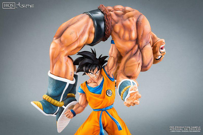 Preview: The Quiet Wrath of Son Goku (Son Goku und Nappa) - Limited HQS Statue - Set mit angepasster Enzan Vitrine