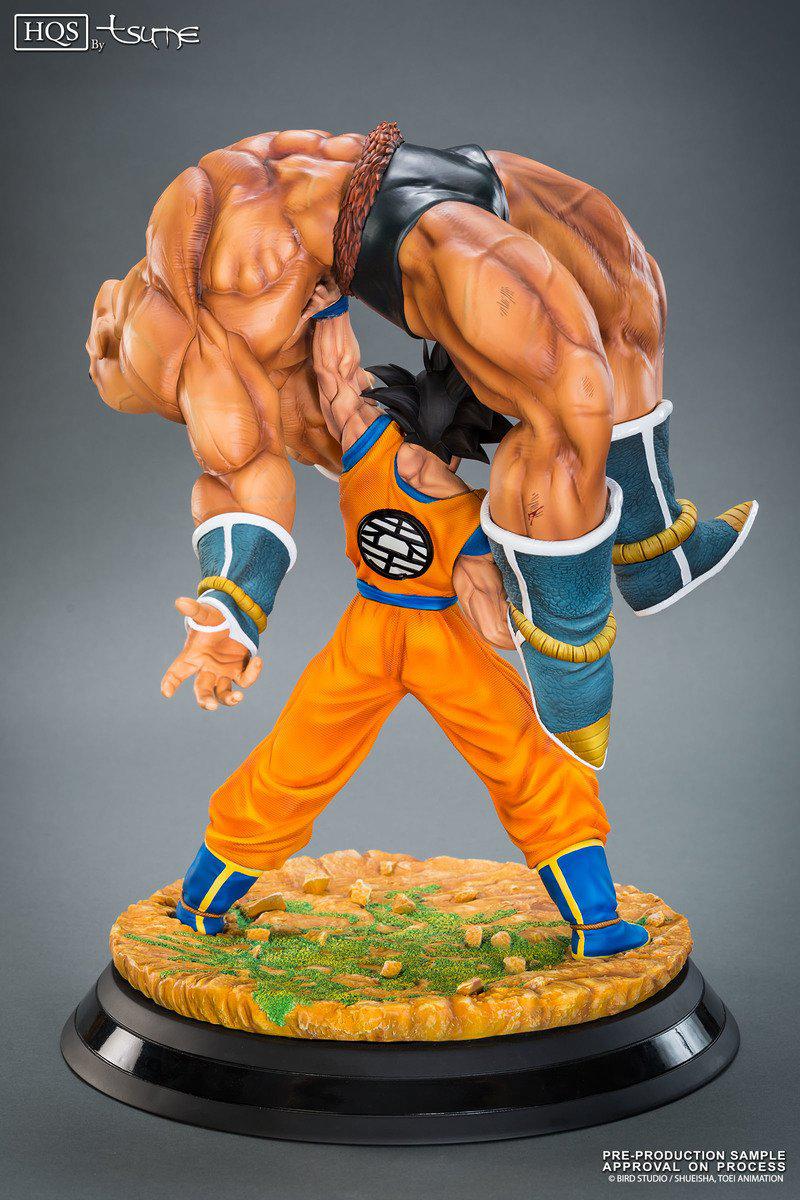 Preview: The Quiet Wrath of Son Goku (Son Goku und Nappa) - Limited HQS Statue - Set mit angepasster Enzan Vitrine