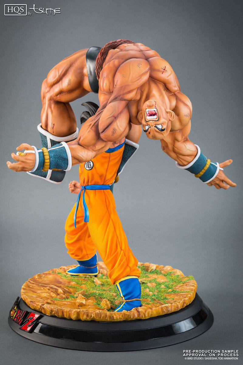 Preview: The Quiet Wrath of Son Goku (Son Goku und Nappa) - Limited HQS Statue - Set mit angepasster Enzan Vitrine