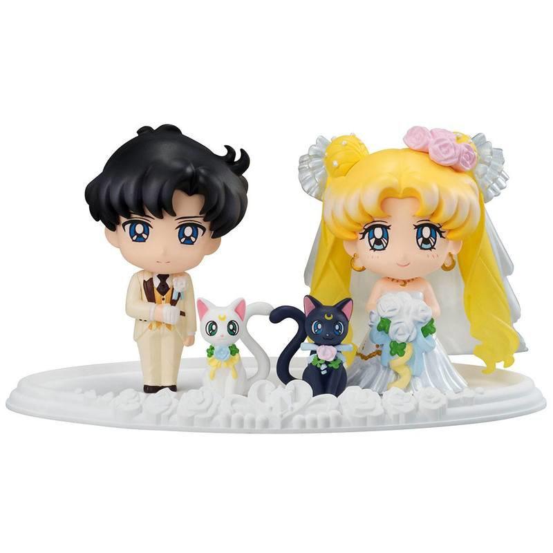 Preview: Usagi / Bunny Tsukino, Mamoru Chiba, Luna und Artemis - 4er Set - Sailor Moon Happy Wedding - Petit Chara