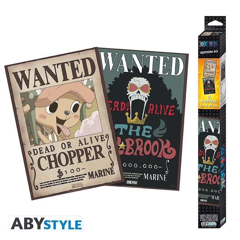 Preview: Wanted Brook & Chopper - Set 2 Chibi Poster - (52x35 cm) - One Piece - AbyStyle