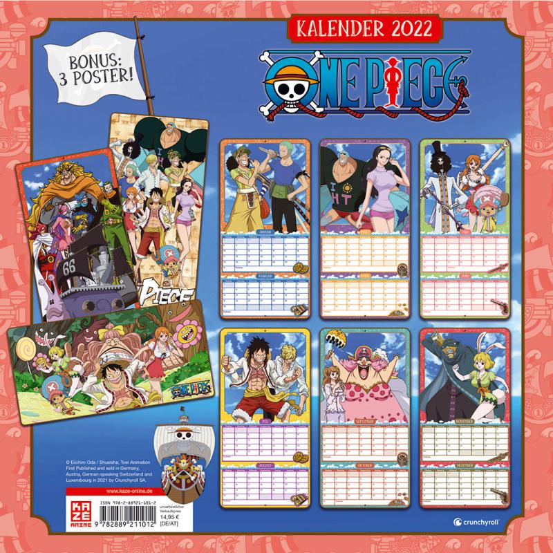 Preview: One Piece - Kaze- Wandkalender 2022