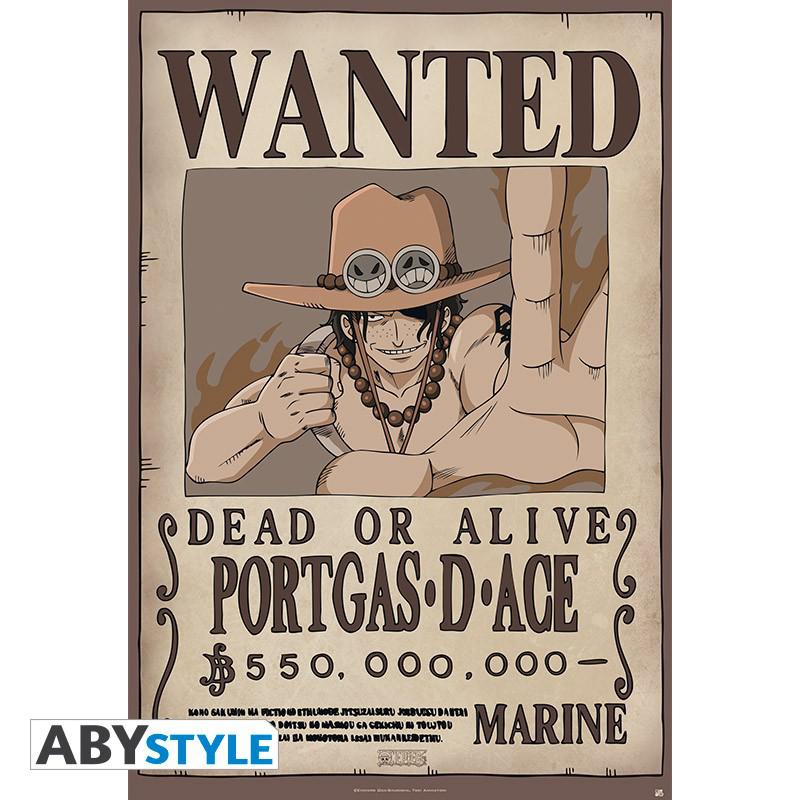 Preview: "Wanted Ace" Poster (91.5 x 61 cm) - One Piece - AbyStyle