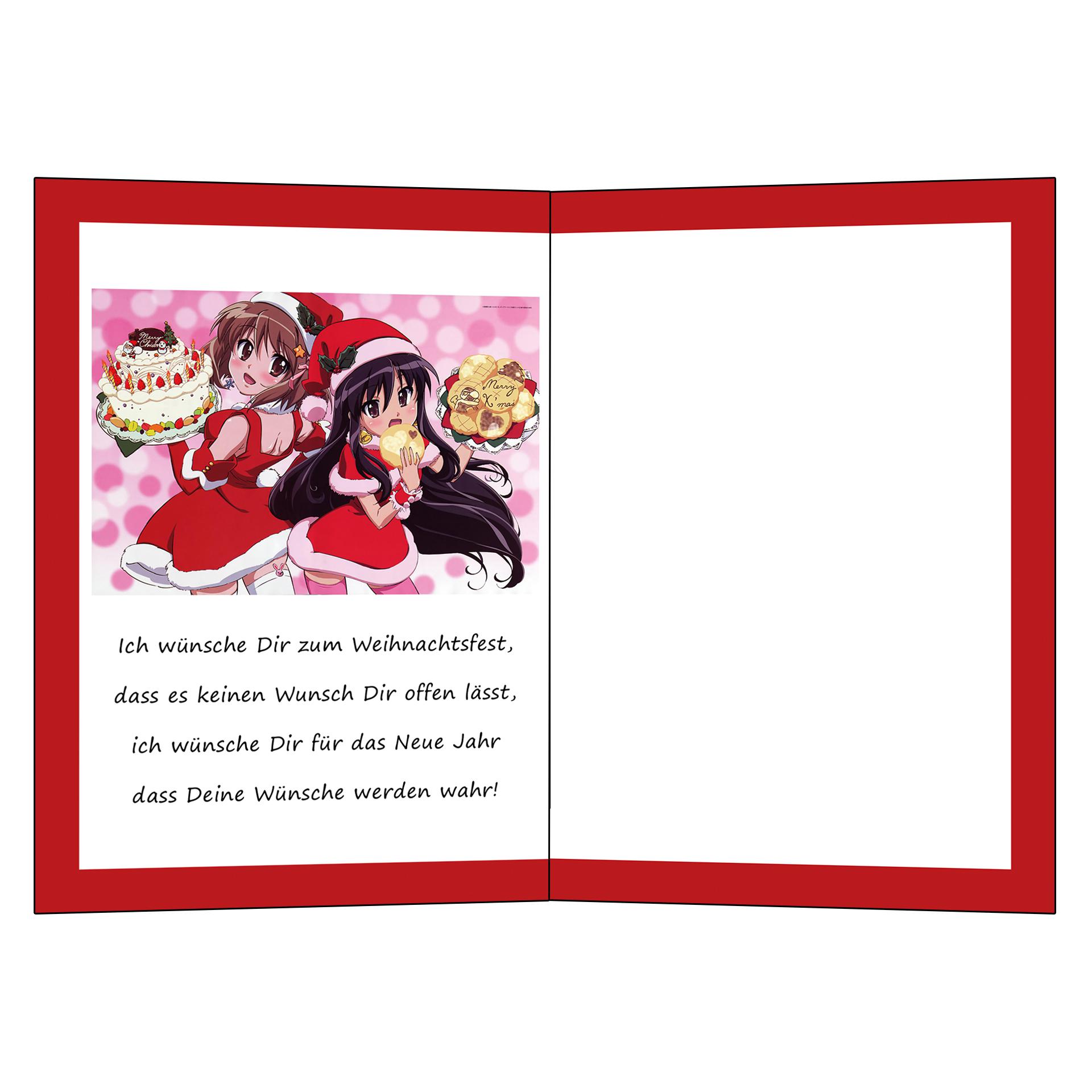 Preview: Anime Weihnachtsgrußkarte mit Shana