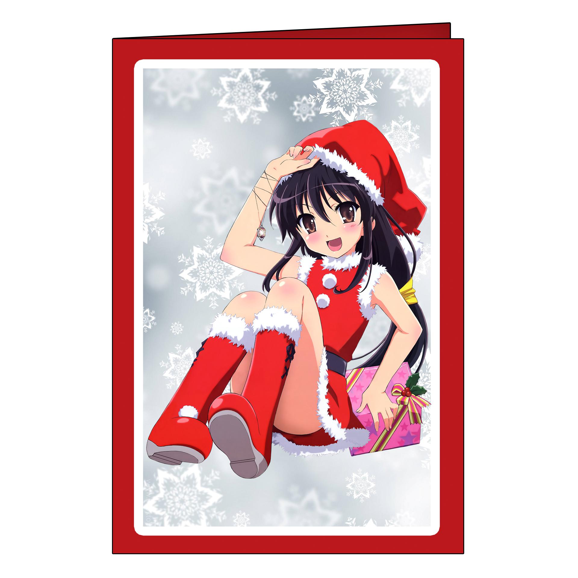 Preview: Anime Weihnachtsgrußkarte mit Shana