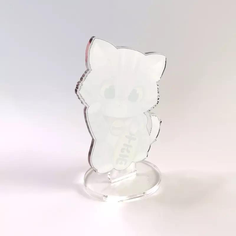 Preview: kawaii Maneki Neko grau getiegert - Glückskatze - Acrylaufsteller - Hideko Merchandise