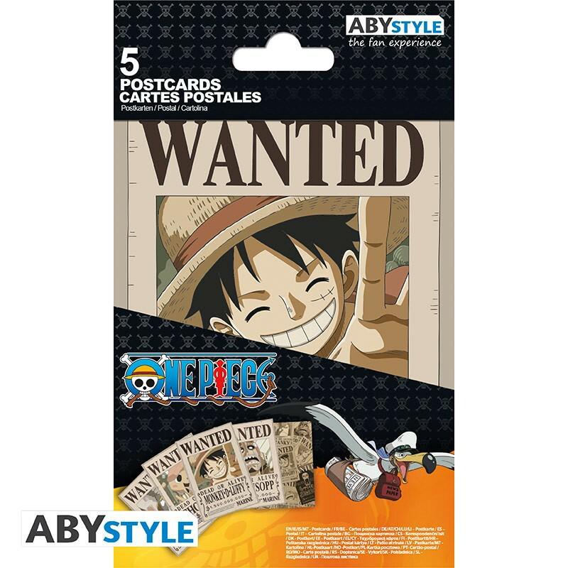 Preview: One Piece - 5 Postkarten (14,8 x 10,5 cm) - Wanted Set 1 - AbyStyle