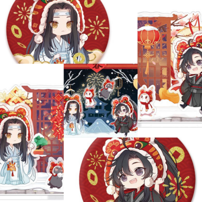 Preview: Wei Wuxian & Lan Wangji (Yinjun Chasing the Clouds Version) - The Master of Diabolism / Mo Dao Zu Shi - Acrylanhänger, Acrylaufsteller & Button Set - Hobby Rangers