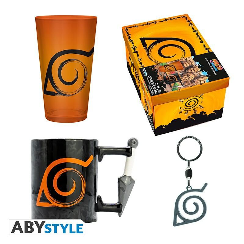 Preview: Naruto Shippuden - Hochwertiges Premium-Geschenk-Set - XL Glas + 3D Schlüsselanhänger + 3D Tasse - AbyStyle