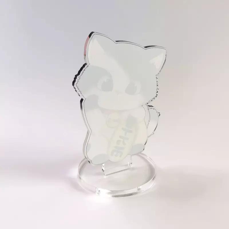 Preview: kawaii Maneki Neko schwarz weiß - Glückskatze - Acrylaufsteller - Hideko Merchandise