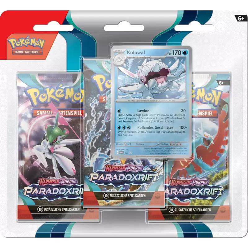 Preview: Pokemon TCG - 3er-Pack-Blister - Kolowal/ Cryospino - Paradoxrift - Karmesin & Purpur - DE