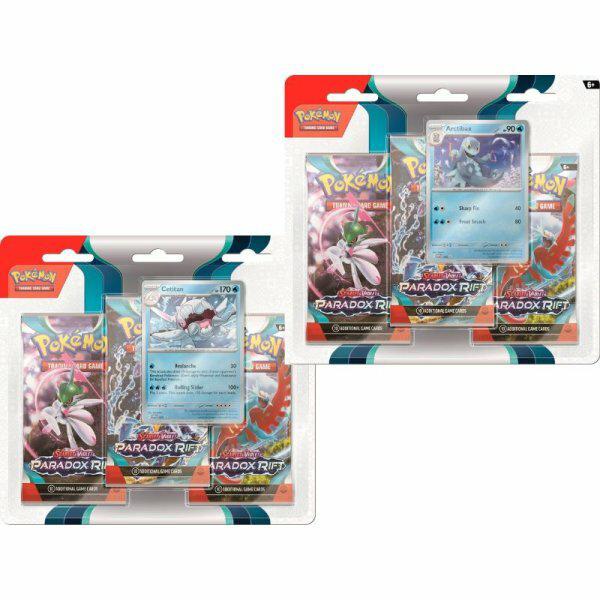 Preview: Pokemon TCG - 3er-Pack-Blister - Kolowal/ Cryospino - Paradoxrift - Karmesin & Purpur - DE