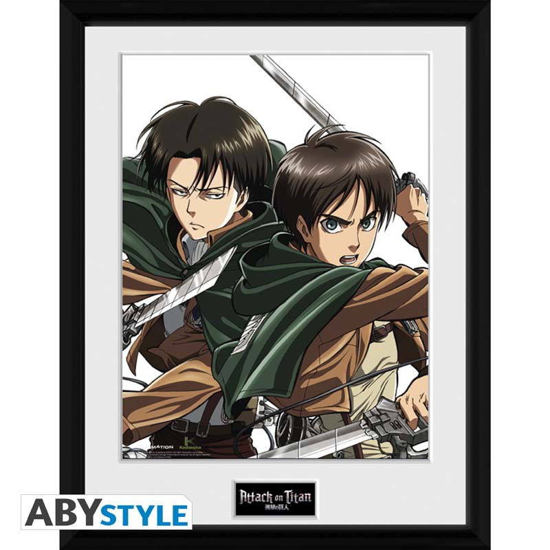 "Levi & Eren" - Sammeldruck mit hochwertigem Rahmen - Attack on Titan - GBeye