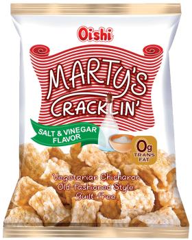 Marty's Cracklin' Vegetarische Chicharon Chips - Salz & Essig - von Oishi