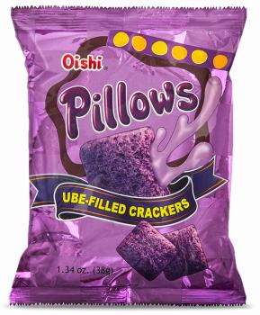 Ube Pillows - Weizenkissen Snack mit Ube Creme Füllung von Oishi