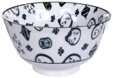 Kawaii Bowls - Lucky Cat Black (300ml.) - TOKYO Design Studio