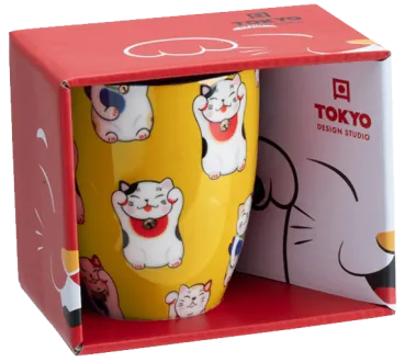 Kawaii Tasse - Japanische Winkekatze - Gelbe Version von Tokyo Design Studio