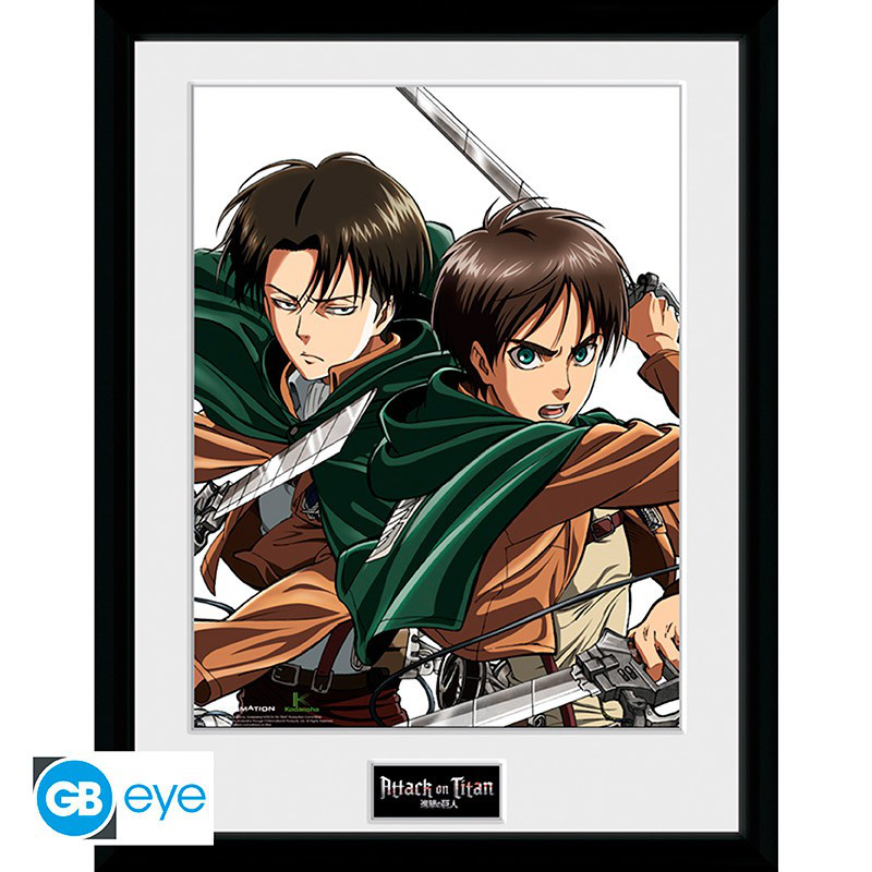 Attack on Titan - gerahmtes Poster - Eren & Levi - ABYStyle