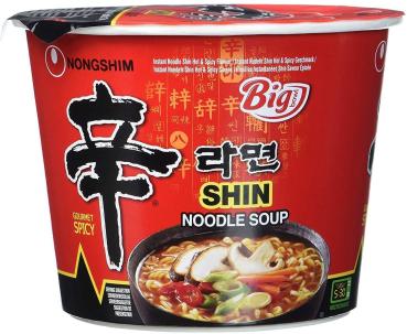 Cup-Nudeln - SHIN Noodle Soup Gourmet spicy Big Bowl von Nong Shim
