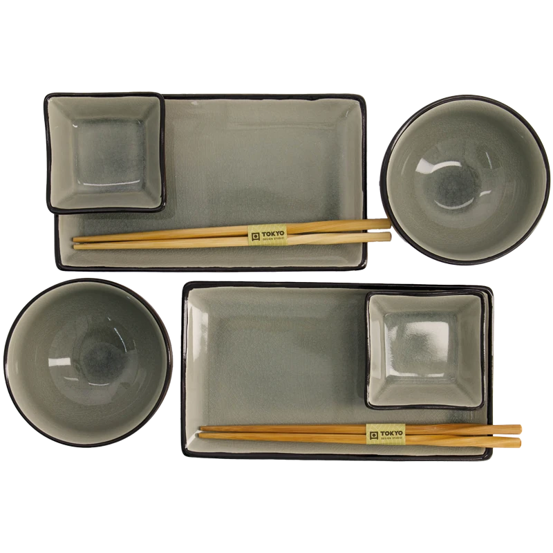 Geschenke Set Schalen "Glasiges Grau" (8-teilig) von TOKYO Design Studio