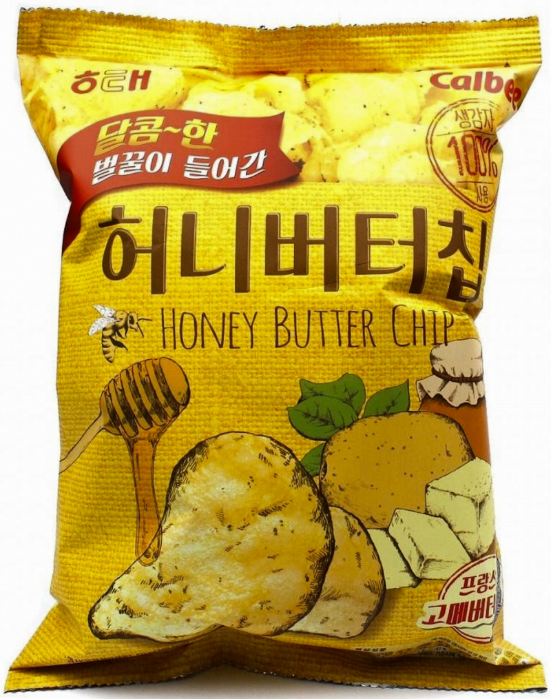 Koreanische Kartoffelchips mit Honig und Butter von Calbee HAITAI