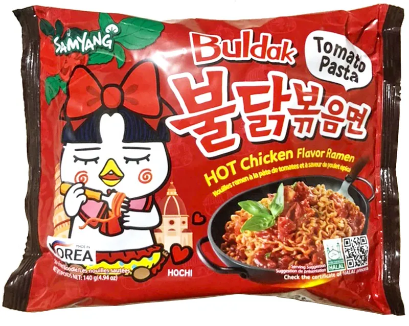 Instant-Nudeln - Buldak Tomato Pasta - Hot Chicken Ramen von SamYang