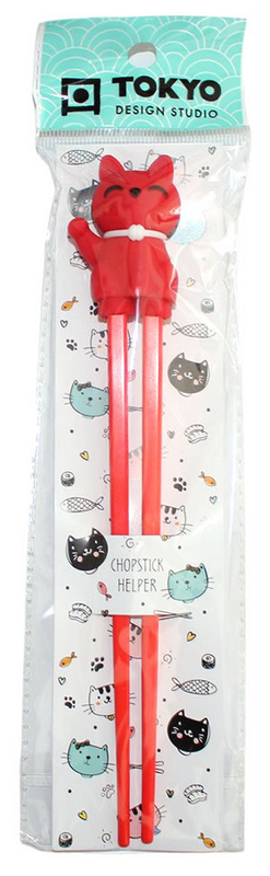 Chopsticks / Essstäbchen f. Kinder - Kawaii Helfer Katze - Rot von TOKYO Design Studio