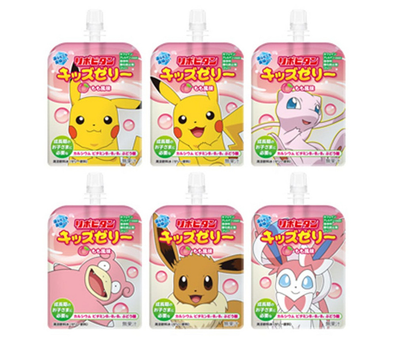 Japanischer Pokemon Jelly Drink Pfirsich von Taisho [1 zufällige Packung]