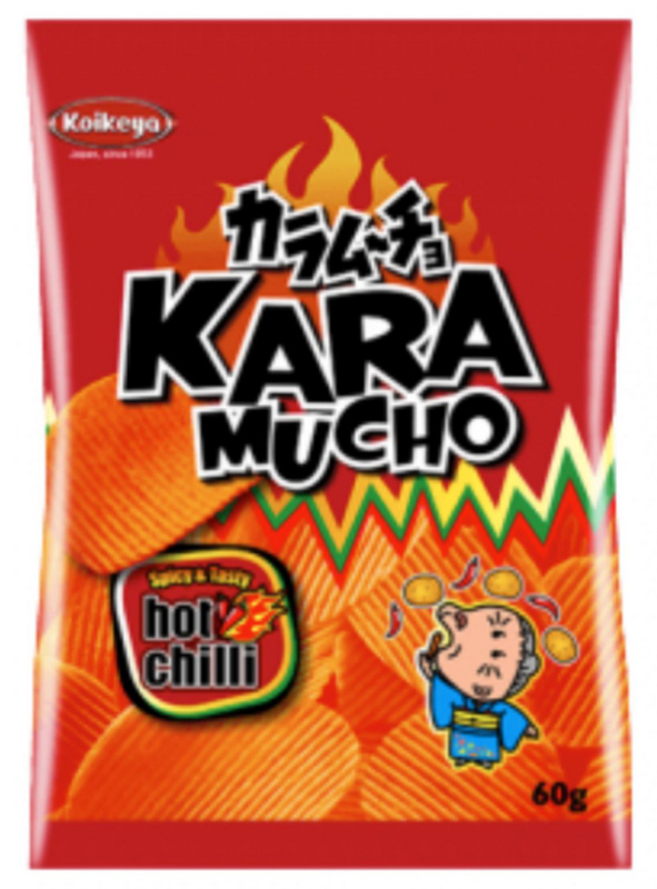 Japanische Karamucho Kartoffelchips mit Chiligeschmack von Koikeya