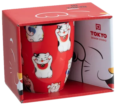 Kawaii Tasse - Japanische Winkekatze - Rote Version von Tokyo Design Studio