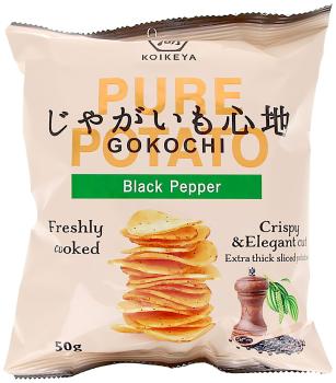 Japanische Gokochi Kartoffelchips mit schwarzen Pfeffer von KOIKEYA