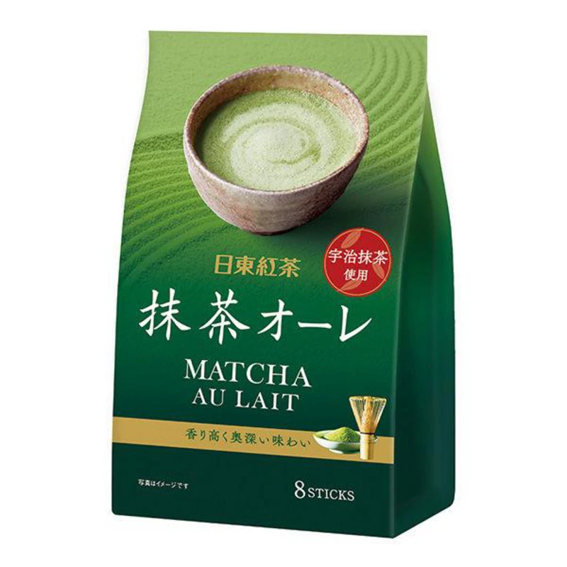 Japanisches Royal Milk Tea Instant-Pulver - Matcha (8 Sticks) von NITTO