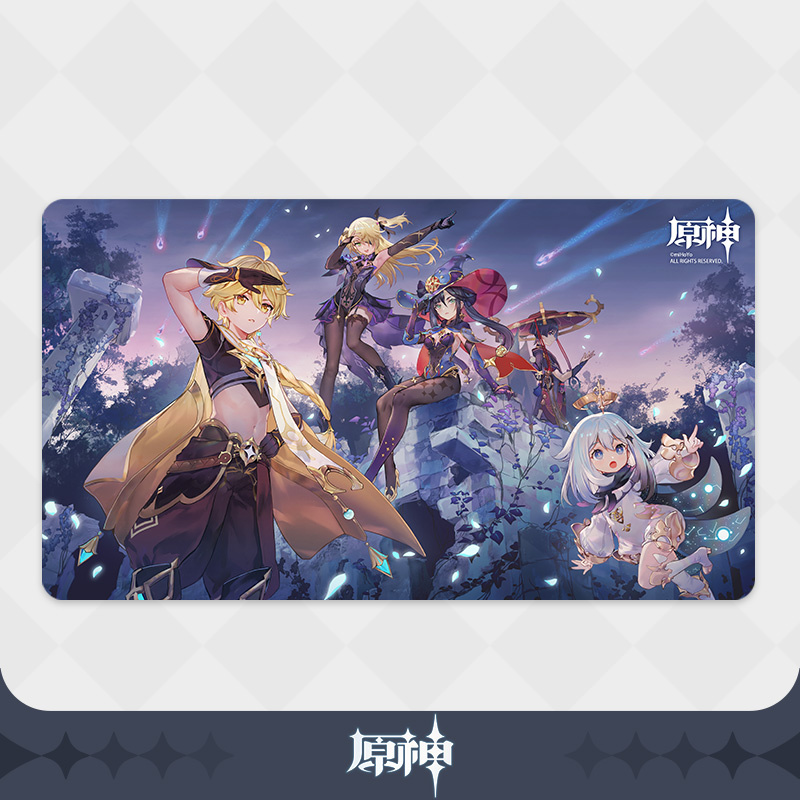 Aether, Fischl, Mona, Paimon & Scaramouche (Unreconciled Stars) - Genshin Impact - Mousepad /Spielmatte - miHoYo